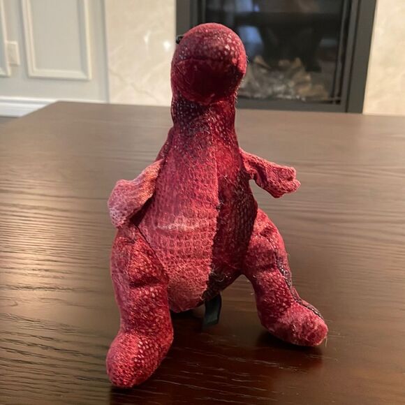 Russ Zonies Earth Zone Megabyte Red T-Rex Dinosaur beanbag plush Vintage 1997 - Picture 2 of 6